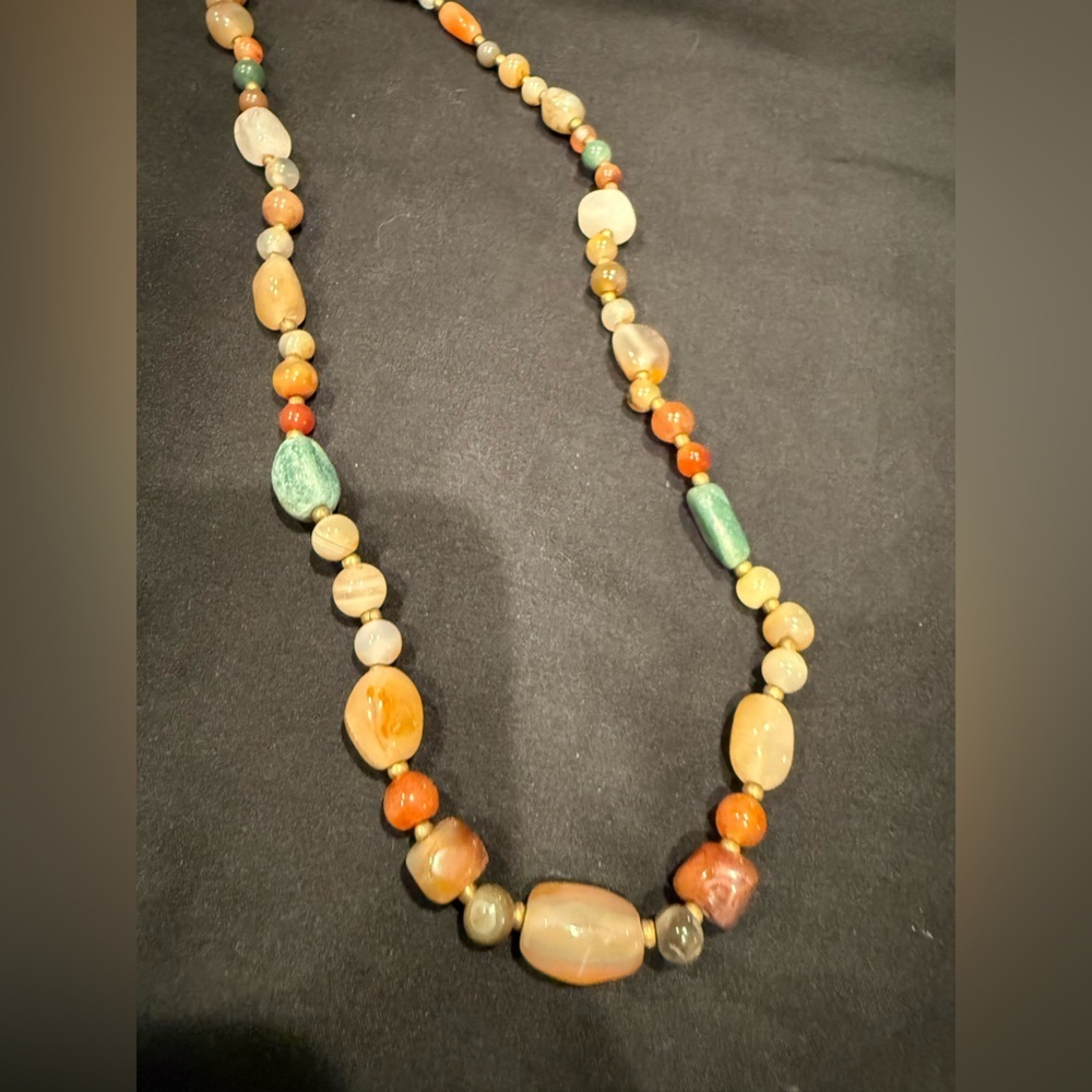 Himalayan Old Beads From Ancient Indo-Tibetan Antique Agate Beads Necklace Mala - Picture 2 of 12